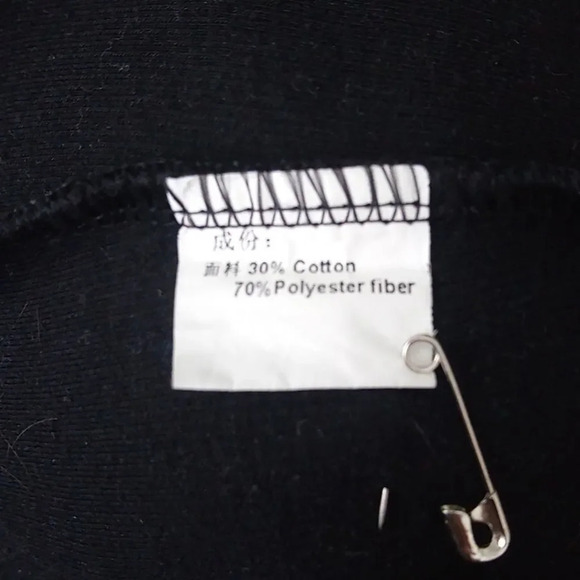 Black Long Sleeved Shirt, Kangaroo Pockets, XL - Picture 6 of 6